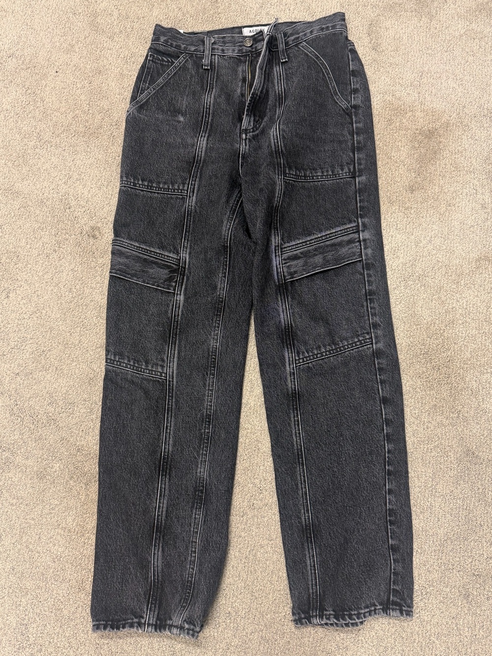 Agolde Cooper Cargo Charcoal Black Wash Jeans